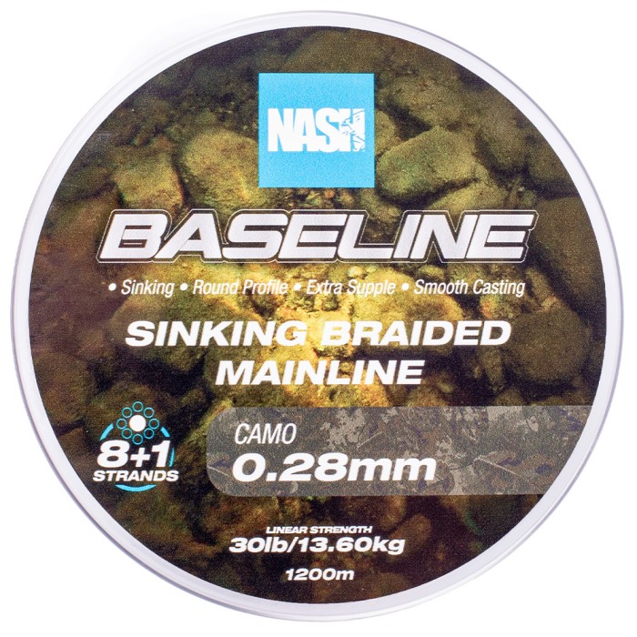Nash Baseline Camo Sinking Braid 0.28mm