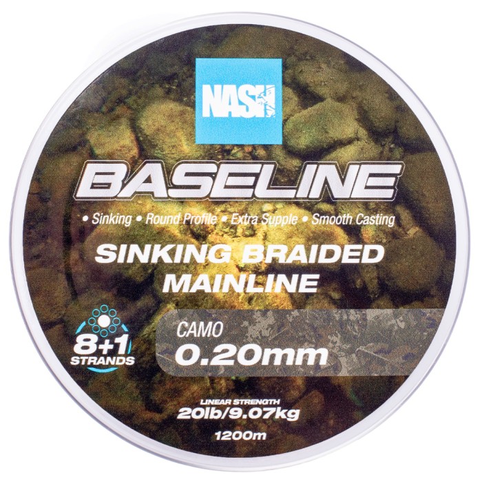 Nash Baseline Camo Sinking Braid 0.20mm