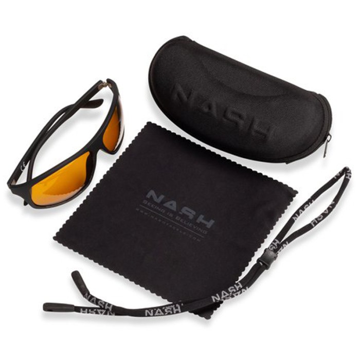 Nash Black Wraps Fishing Sunglasses Yellow Lens Accessories