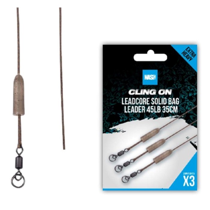 Nash Cling On Leadcore Solid Bag Leader 45lb 35cm