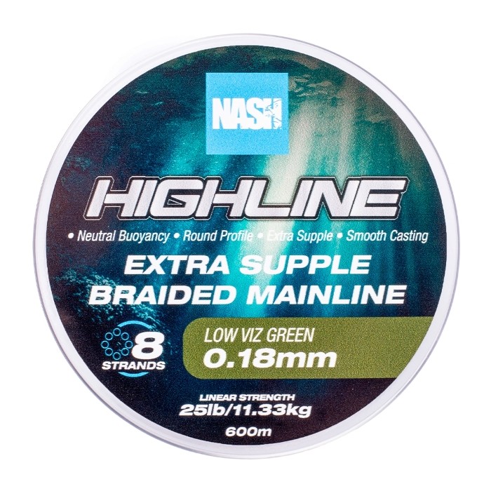 Nash Highline Green Floating Braid 0.18mm
