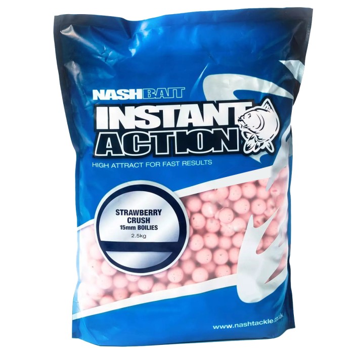 Nash Instant Action Strawberry Crush Boilies - SINGLE BAG 2