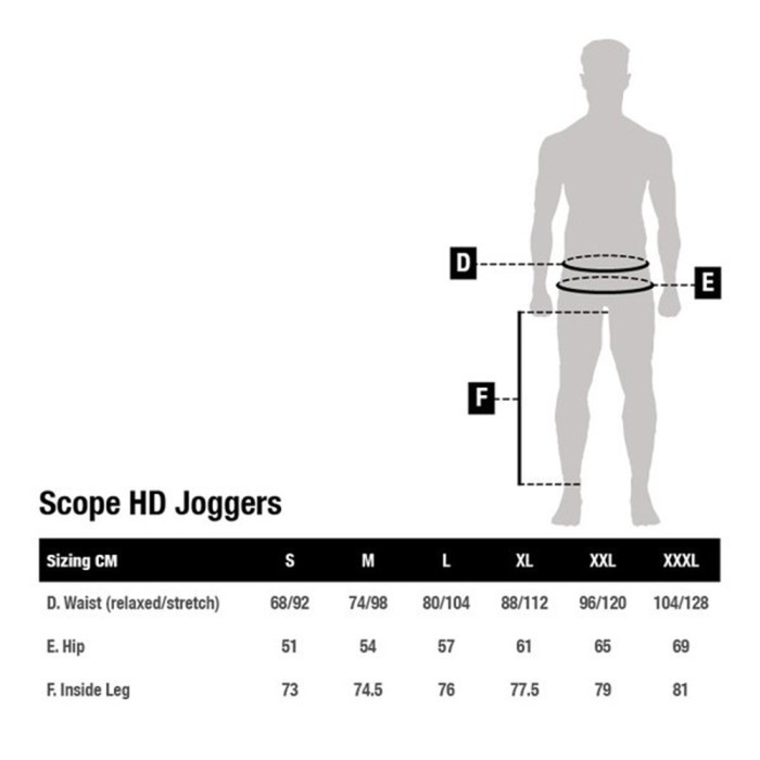 Nash Scope HD Joggers In Use Size Guide