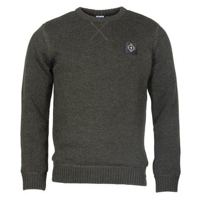 Nash Scope Knitted Crew Fishing Jumper Front