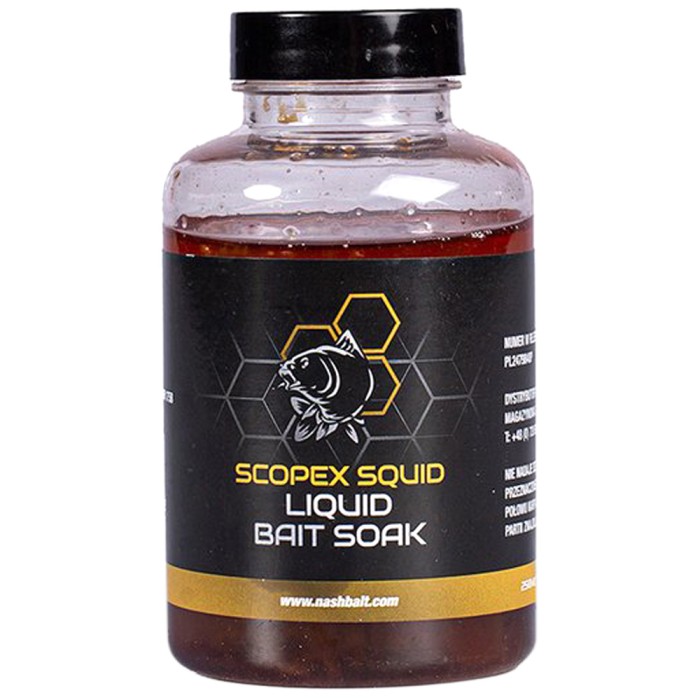 Nash Scopex Squid Liquid Bait Soak 250ml (New)