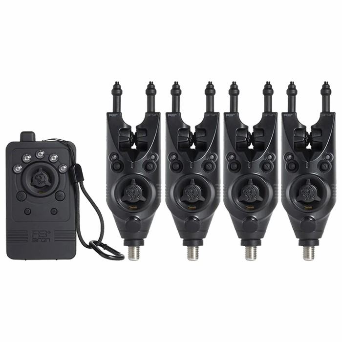 Nash Siren R3+ 4-Rod Fishing Bite Alarm Presentation Set Studio Front View 