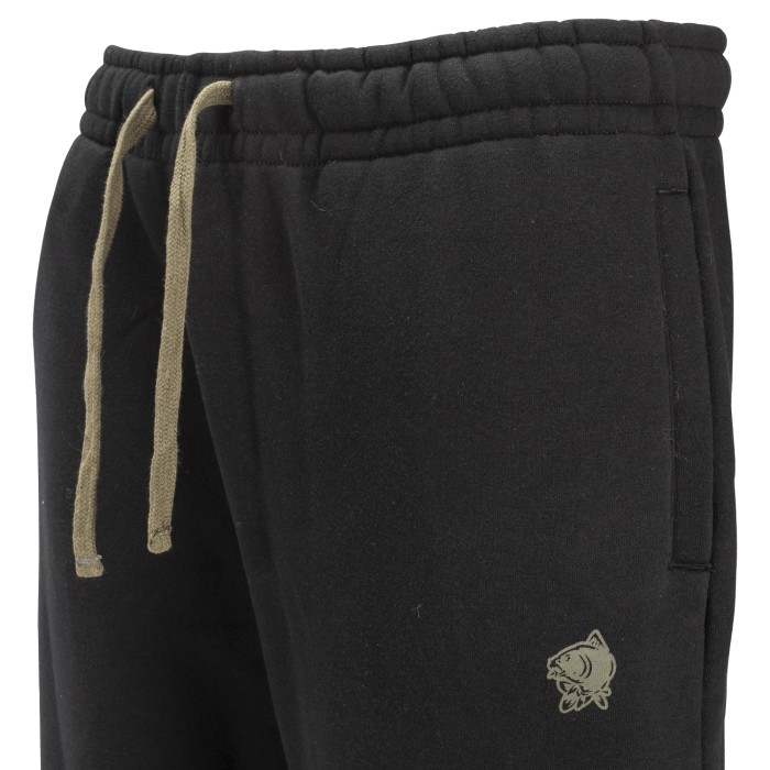 Nash Tackle Black Fishing Joggers Close Up