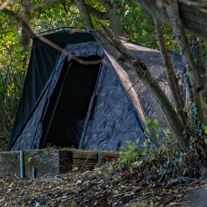 Nash Titan Camo Fishing Bivvies In Use 2