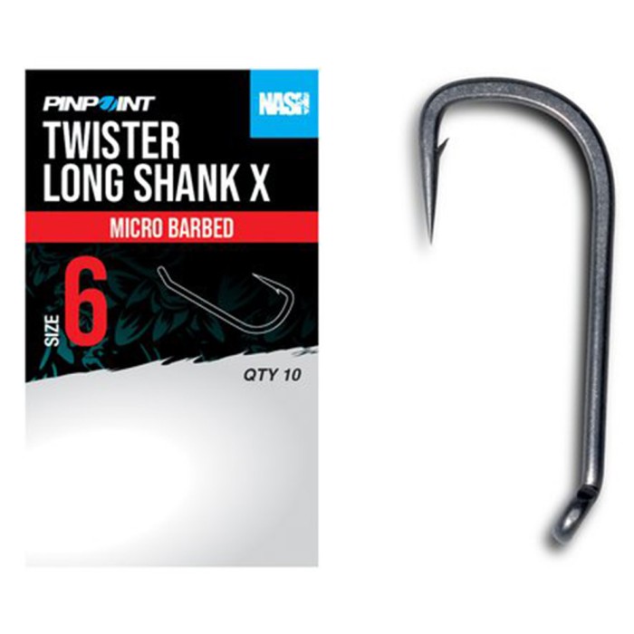 Nash Twister Long Shank X Hook - Micro-Barbed 1