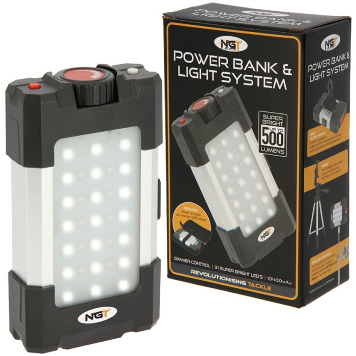 NGT 21 LED 500 Lumen Light With USB Rechargable Battery & Powerbank 1