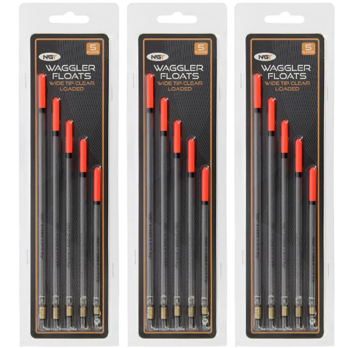 NGT Wide Tip Clear Loaded Waggler Floats - 5 Pack 2