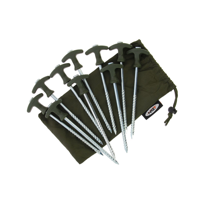 NGT Bivvy Pegs in Case 3