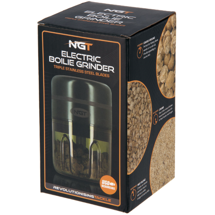 NGT Electric USB Rechargeable Boilie Grinder Packaging