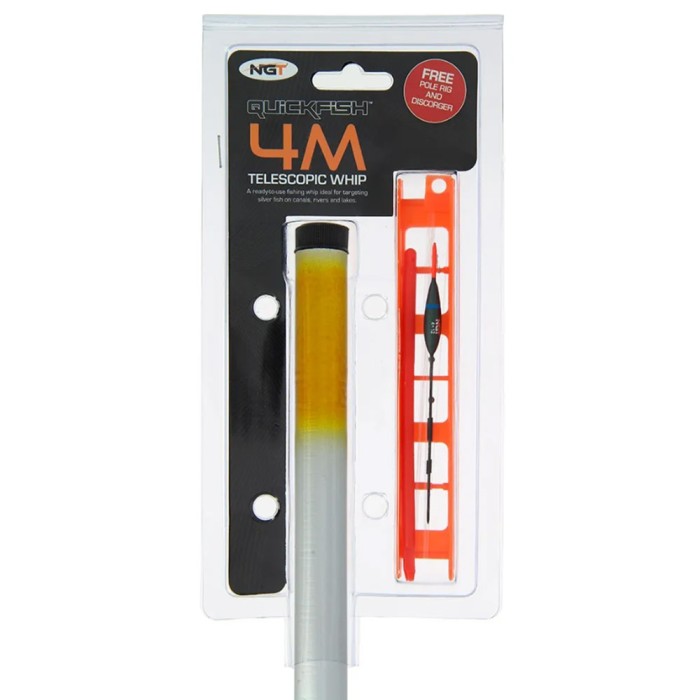 NGT Quickfish Combo - 4m Whip with Rig & Disgorger 5