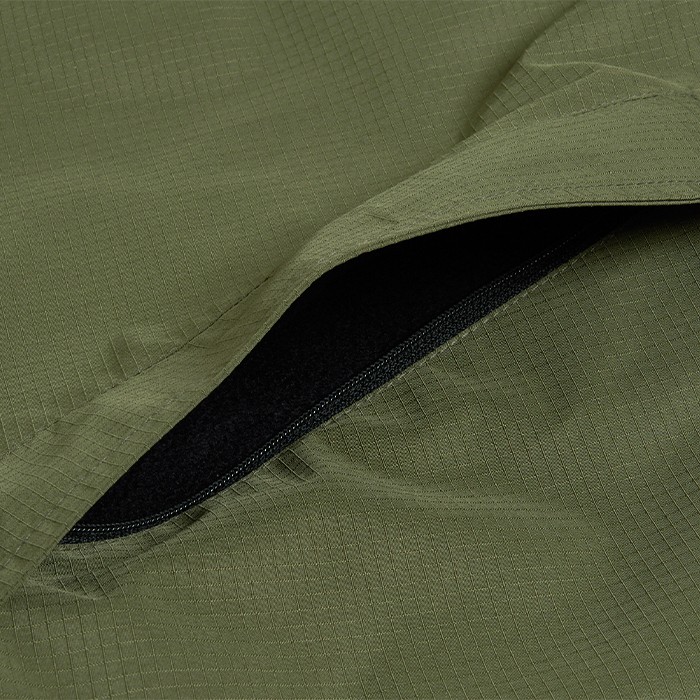 OMC Forest Green Mrigal Spring Water Resistant Fishing Jacket Close Up Pocket