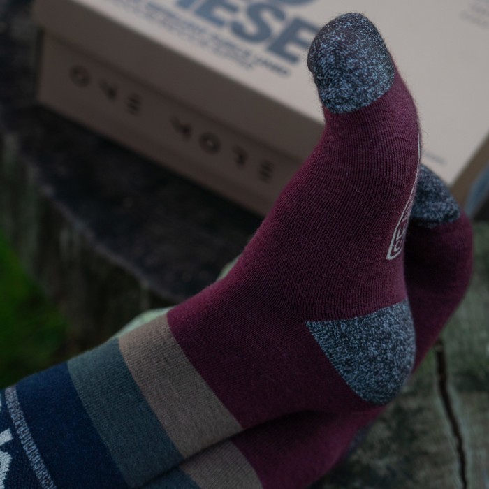 OMC Knotting Heel Socks In Use 3