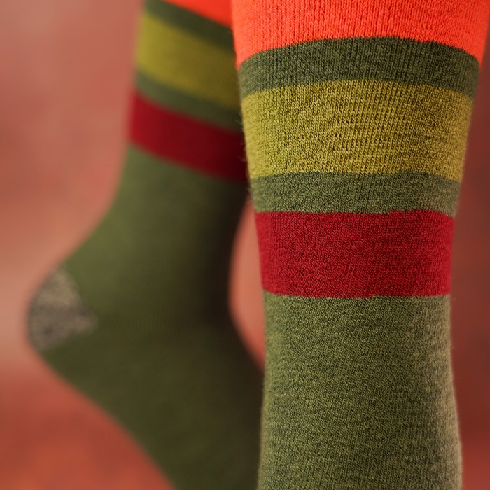 OMC Primrose Heel Merino Stripe Wool Socks 1