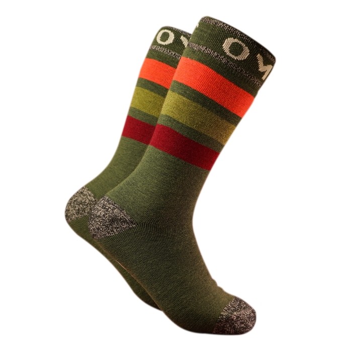 OMC Primrose Heel Merino Stripe Wool Socks