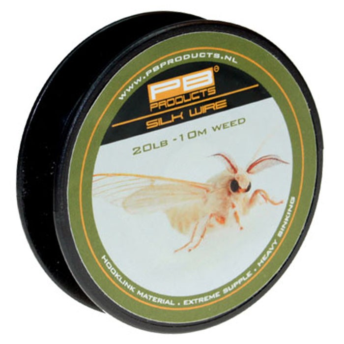 PB Products Silkwire Uncoated Fishing Hooklink 10m Weed