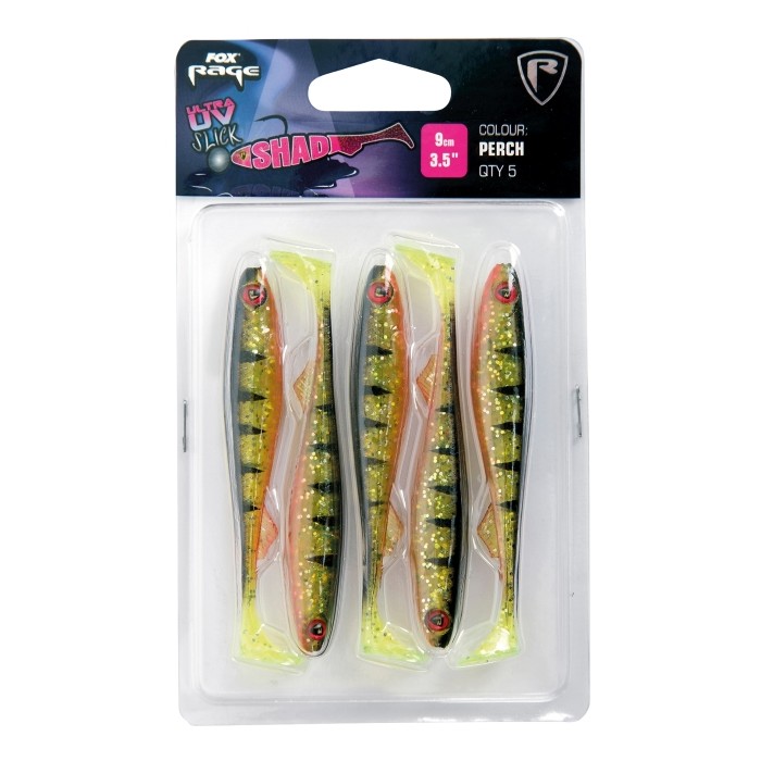 Fox Rage Slick Shad Ultra UV Lures 9cm Perch