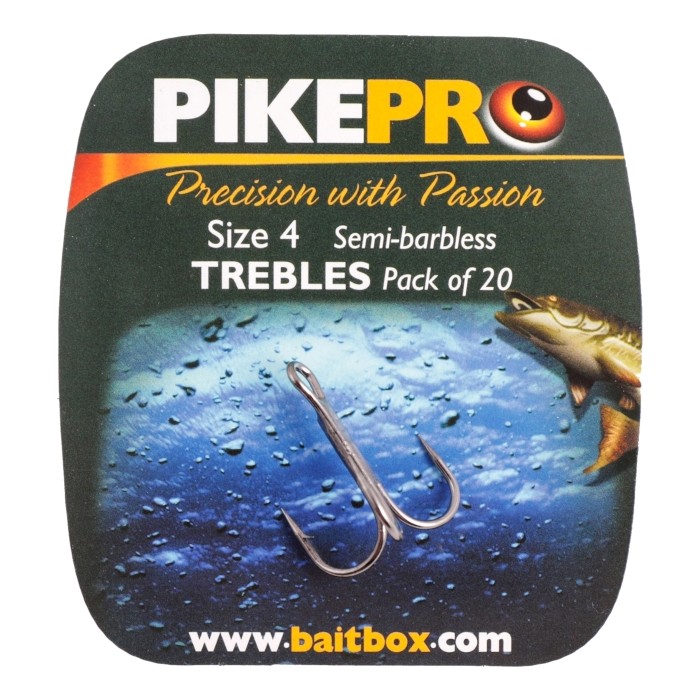 PikePro Semi-Barbed Treble Hooks