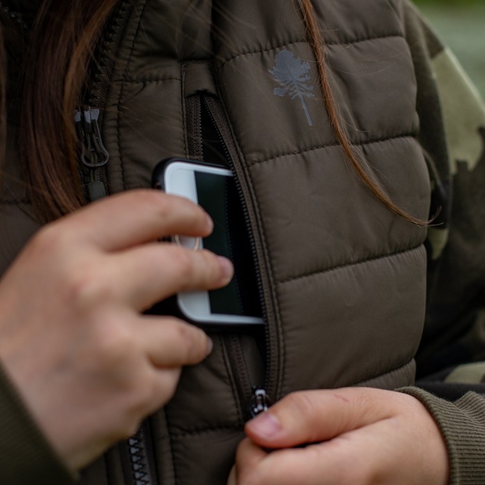 Pinewood Brenton Fishing Gilet Brown Brick Orange In Use 2