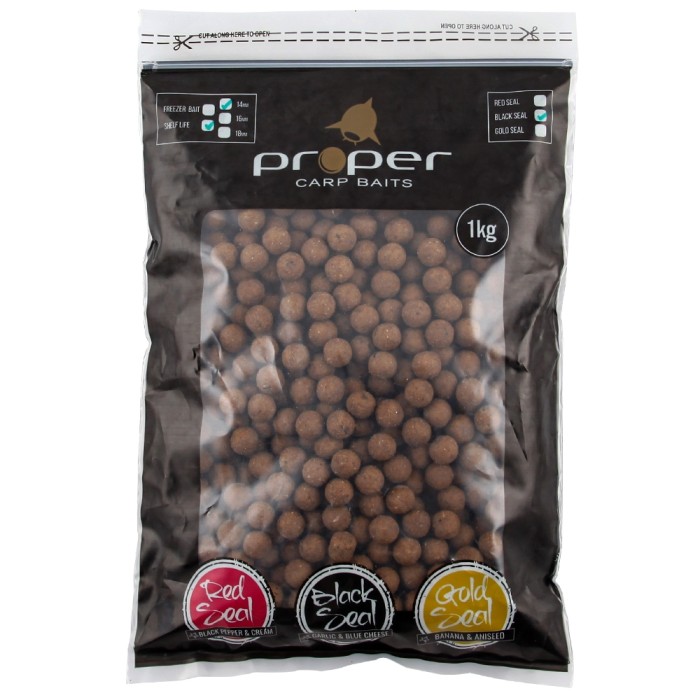 Proper Carp Baits Black Seal Shelf Life Boilies 14mm 1kg