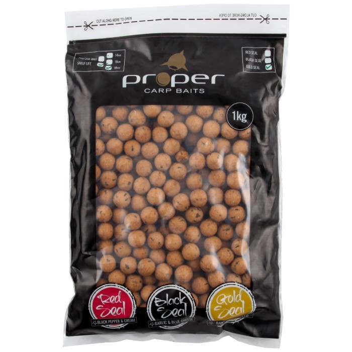 Proper Carp Baits Gold Seal Shelf Life Boilies 1kg 18mm