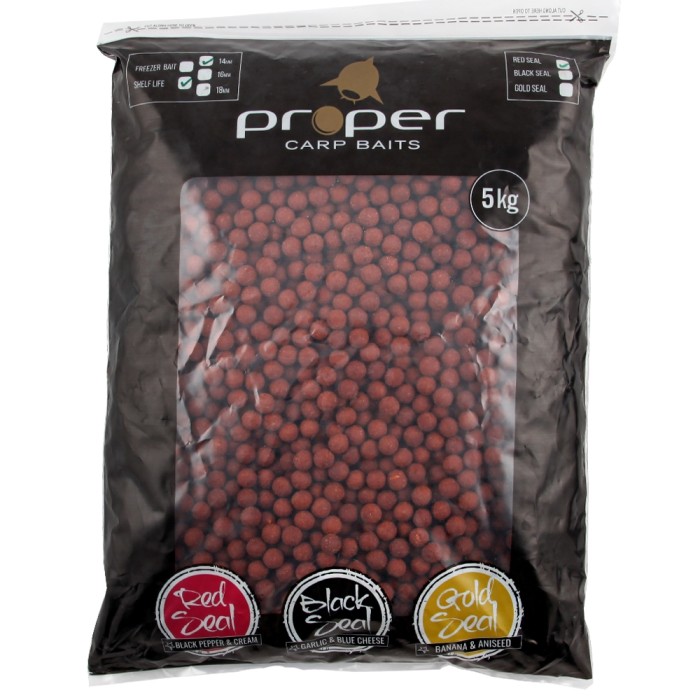 Proper Carp Baits Red Seal Shelf Life Boilies 5kg 14mm
