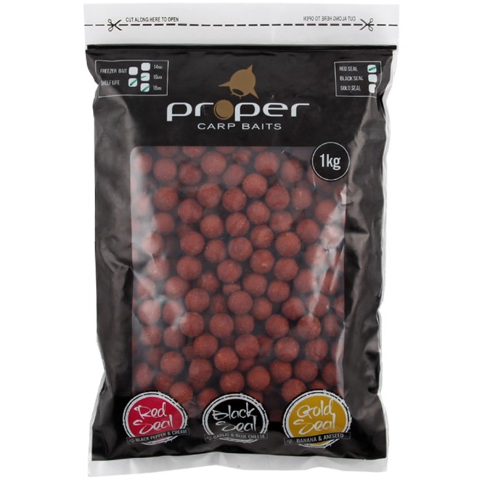 Proper Carp Baits Red Seal Shelf Life Boilies 1kg 18mm