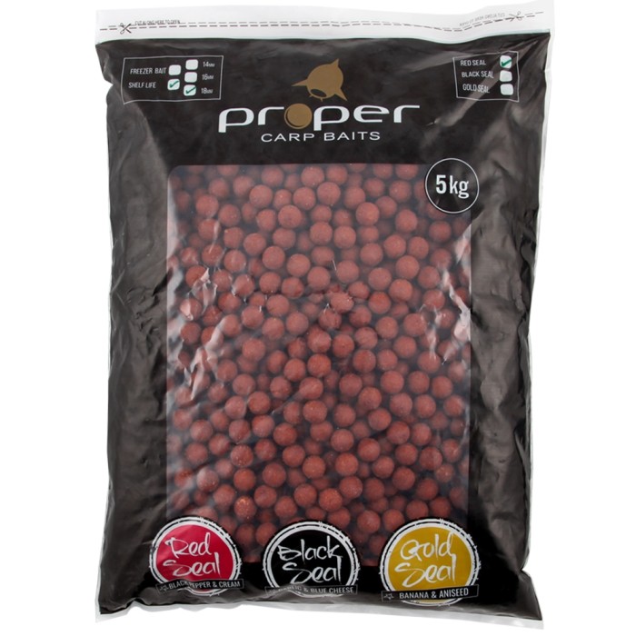 Proper Carp Baits Red Seal Shelf Life Boilies 5kg 18mm