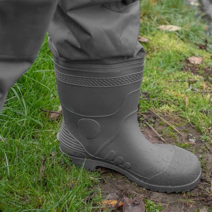 Preston Heavy Duty Chest Fishing Waders In Use 2