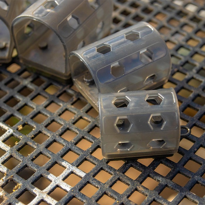 Preston Hexmesh Plastic Open End Fishing Feeders In Use 2