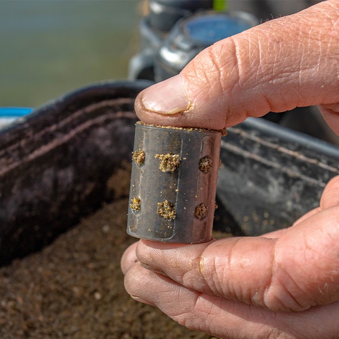 Preston Hexmesh Plastic Open End Fishing Feeders In Use 3