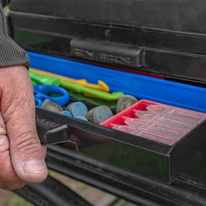Preston Inception Mag Lok Shallow Side Drawer Unit With Dividers In Use 1