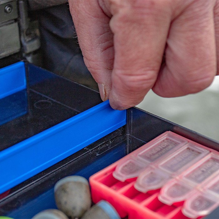 Preston Inception Mag Lok Shallow Side Drawer Unit With Dividers In Use 2