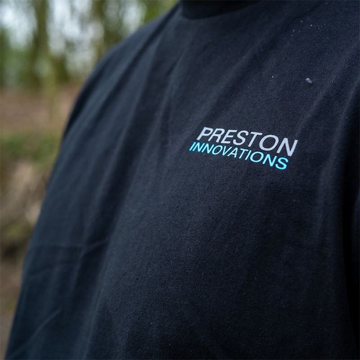Preston Innovations Black Fishing T-Shirt Logo