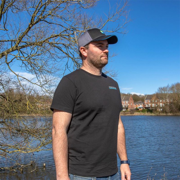 Preston Innovations Black Fishing T-Shirt In Use Front
