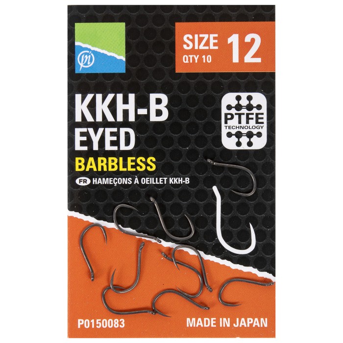 Preston KKH-B Eyed Barbless Hooks