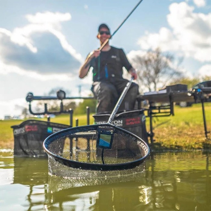 Preston Quick Dry Fishing Landing Net In Use 2