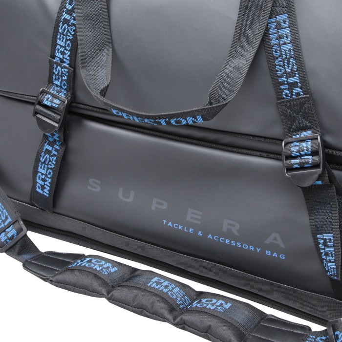 Preston Supera Tackle And Accessory Fishing Bag Close Up Branding