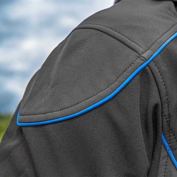 Preston Thermatech Heated Soft Shell Fishing Jacket Close Up Shoulder