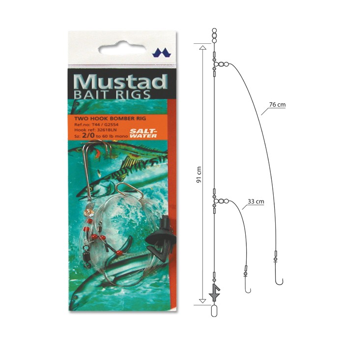 Mustad 2 Hook Bomber Rig