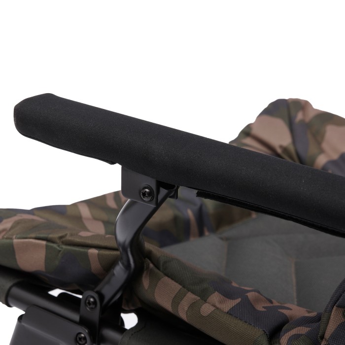 Prologic Avenger Comfort Camo Fishing Chair With Armrests & Covers Close Up Armrest