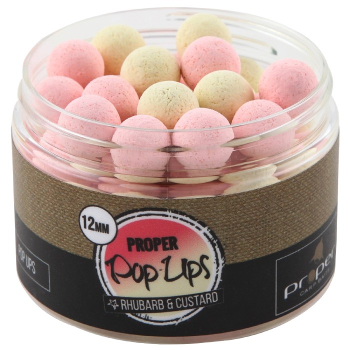 Proper Carp Baits Rhubarb & Custard Pop Ups 12mm
