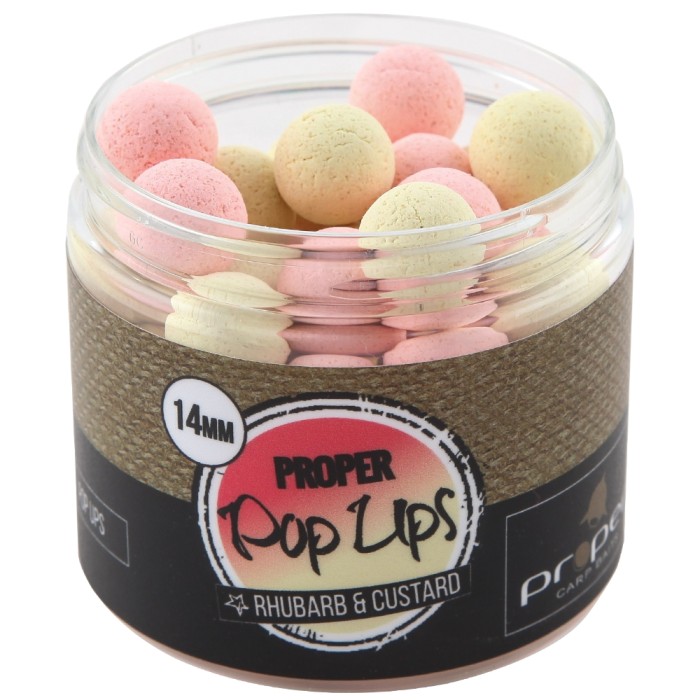 Proper Carp Baits Rhubarb & Custard Pop Ups 14mm