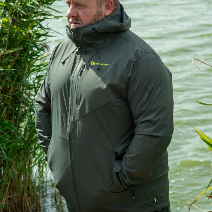 RidgeMonkey APEarel ThermaPro Waterproof Shell Coat Green 4