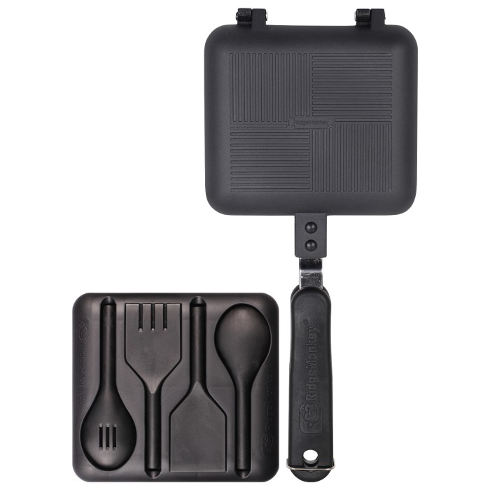 RidgeMonkey Deep Fill Sandwich Toaster with utensil MK2 Black