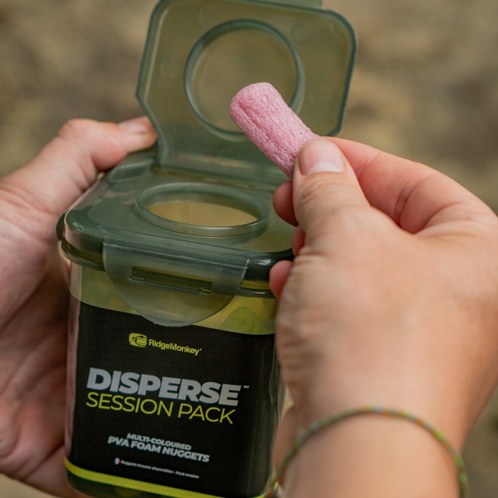 RidgeMonkey Disperse Foam Nuggets Session Pack In Use 3