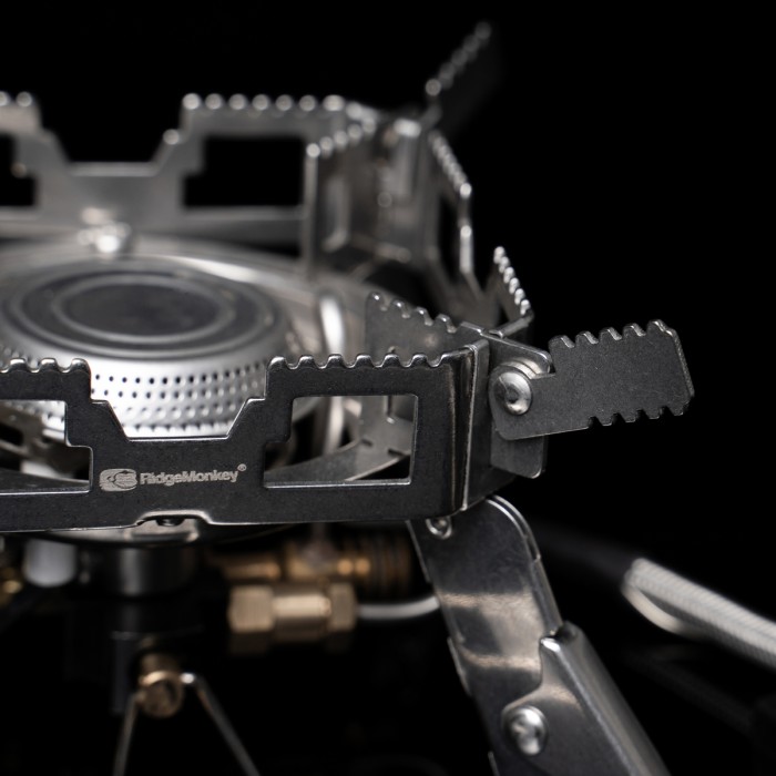 RidgeMonkey Fishing Quad Stove Pro Mini Close Up
